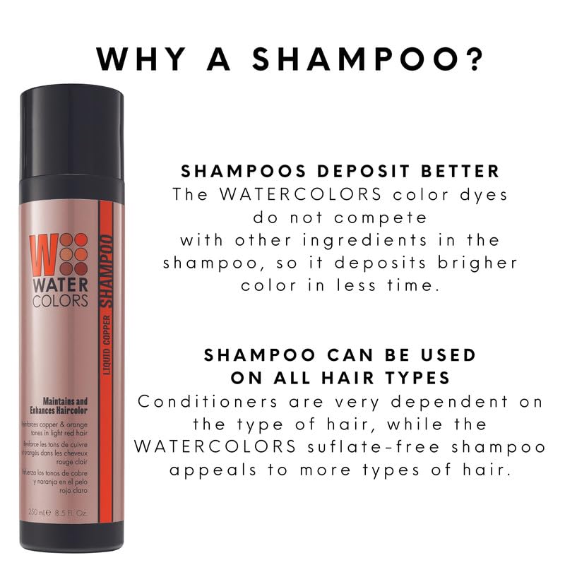 Miniatura 9 de Tressa Color Maintance Watercolors Champú Líquido 85oz de cobre paquete de de 1