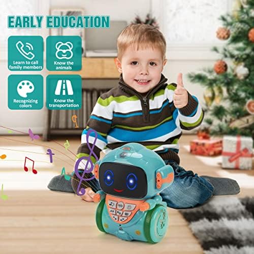 KaeKid Robot Toys for Kids, Interactive Smart Robot with Voice Control, Speech Recognition, Singing, Dancing, Repeating and Recording, Telling a Story, Gifts for 3 4 5 6 7 Year Old (Blue)