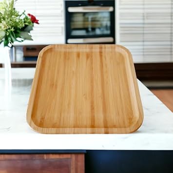 Deconox Bambu Lüx Kare Servis 20 * 20cm, Bambu Sunumluk & Çerezlik Kare Sunum Tabağı