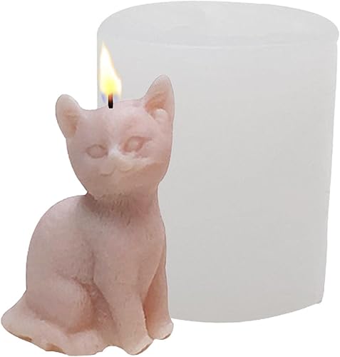 Miniatura 6 de Molde de silicona para gatos  Moldes de silicona para dormir para gatos  Moldes de silicona para velas de gato, molde de fondant para hacer