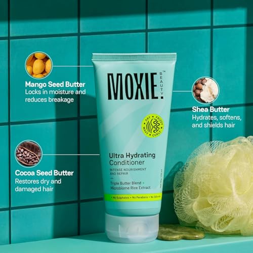 Image of Mo-xie Beauty Ultra Hydrating Conditioner - Intense Nourishment with Triple Butter Blend | Repairs, Restores & Redeems Hair | Tackles Frizzy & Dry hair | For Wavy & Curly Hair | 175 ml