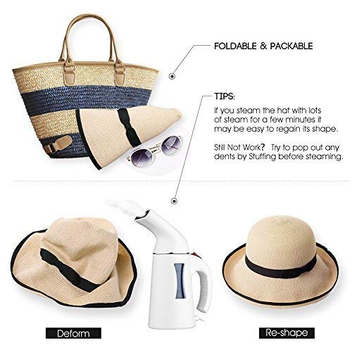 Women Summer Straw Sun Hat Upf Ladies Beach Accessories Fashions Hats Fedora Wide Brim Packable Beige Medium M #TOP5