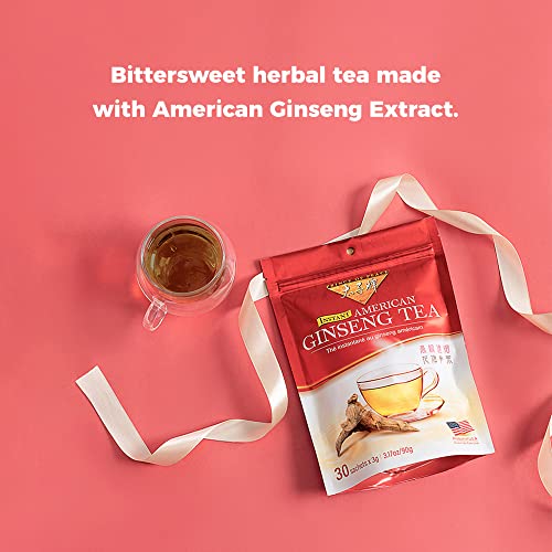 Prince Of Peace Instant American Ginseng Tea, 30 Sachets – Healthy Drink, Caffeine-Free Energy-Boosting, Heavy Antioxidants, Made In The Usa, Plant Extracts #TOP1