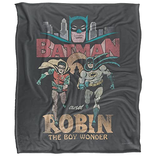 LOGOVISION BATMANBatman Classic TV Decke mit Batman- und Robin-Charakteren, Silky Touch, Optimalweich, 152 x 127 cm