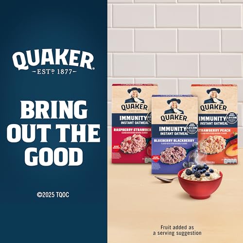 image for Quaker Immunity Instant Oatmeal, 3 Flavor Variety Pack, Good Source of