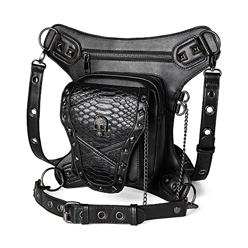 Sac cuisse moto steampunk pour femme et sacoche de hanche gothique