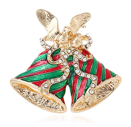 Preisvergleich Produktbild Weihnachtsdekoration der europäischen und amerikanischen Weihnachtsglocken mit Diamanten Stereo-Brosche Retro exquisite Legierung Weihnachtsglocken Brosche Weihnachten Geschenk Stift einfach Schmuck L