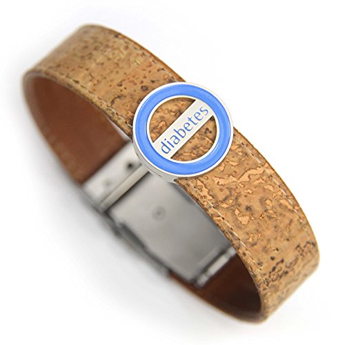 Pulsera identificativa, Codylife Nature logo Diabetes. Brazalete de corcho muy resistente y cierre de seguridad Cover