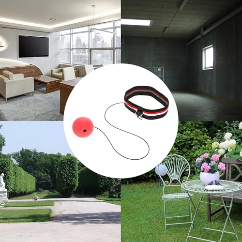 Image of Pssopp Adjustable Punch Speed Headband Ball, Ball with String, Great for Training Hand Eye Coordination Boxing Punching Speed