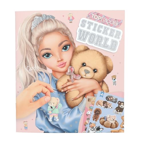 Depesche 13209 TOPModel Team Teddy - Libro de Pegatinas con 20 páginas de Fondo ilustradas para diseñar tú Mismo, Incl. 3 Pegatinas a Doble página