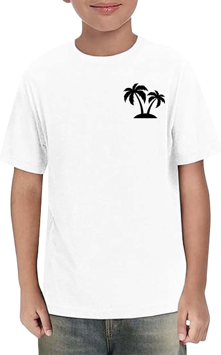 Boys Girls Pique Polo Shirts Short Sleeve Aesthetic Tops Palm Tree Active Sports Shirts Crewneck Tops School Uniform