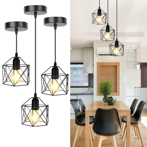 La Mejor Selección de Lámpara colgante para comprar online. 43 CANMEIJIA Lamparas de Techo Colgantes Moderna,Lampara Colgante Vintage E26,Lámpara de Techo Colgante Decoracion,Candiles de Techo Colgantes Pantalla de Hierro de Metal Para...