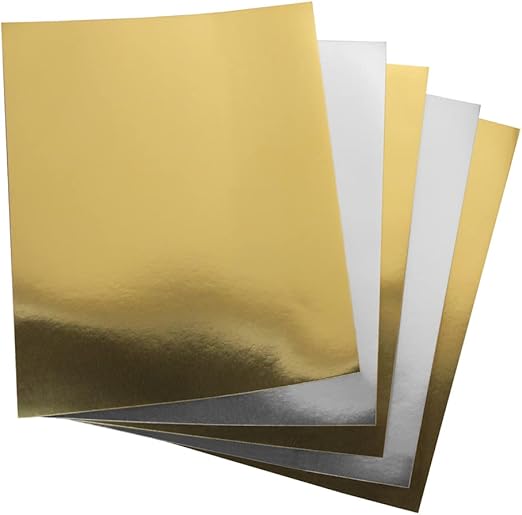 Hygloss Products Metallic Foil Board Card Stock Sheets