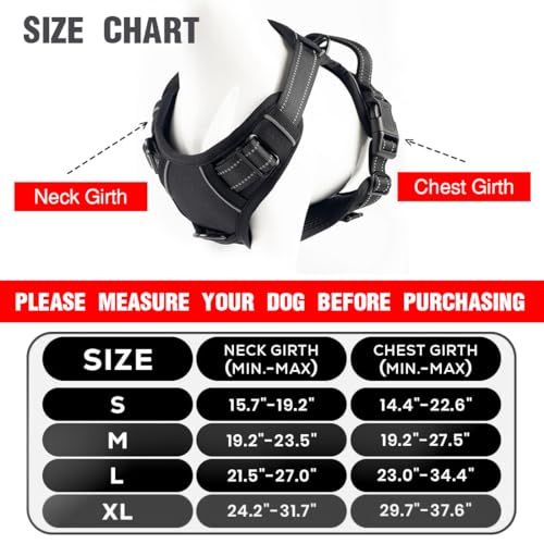 Image of Lyrovo Adjustable No-Pull Dog Harness with Leash Set for Small, Medium & Large Dogs - Reflective, Breathable, Comfortable Vest Harness for Training & Walking (Black, M (14-22Kg))