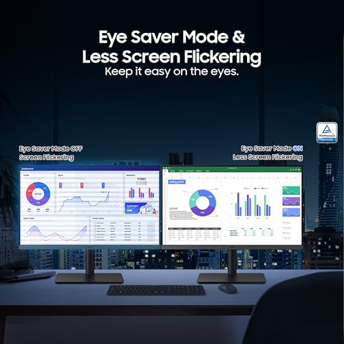 Image of Samsung 24-inch Full HD IPS Panel, 1920x1080, 100 Hz, Height Adjustable Stand, Eye Saver Mode & Flicker Free Monitor, AMD FreeSync, Response Time 4 ms, D-Sub, DP, HDMI, USB Hub (LS24C430GAWXXL, Black)