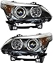 For BMW 528i Headlight Assembly 2008 2009 2010 Driver and Passenger Side Pair/Set | Halogen | Sedan | BM2502142 + BM2503142 | 63127177731 + 63127177732