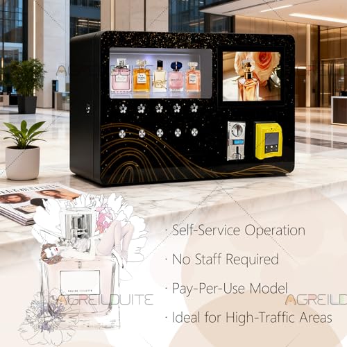 Image of Perfume Vending Machine, Perfume Dispenser Machine with 10.1-Inch Touchscreen & Coin /Card Payments, 5-Nozzle Automatic Fragrance Dispenser for Commercial Use in Hotels, Malls, Gyms