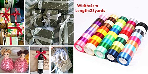 Image of DIY Crafts Pack of 100 Yards, Random Mixed Colour, Grosgrain Satin Ribbons for Wedding Christmas Party Decoration6mm-40mm DIY Bow CRA(Pack of 100 Yards, Random Mixed Colour)