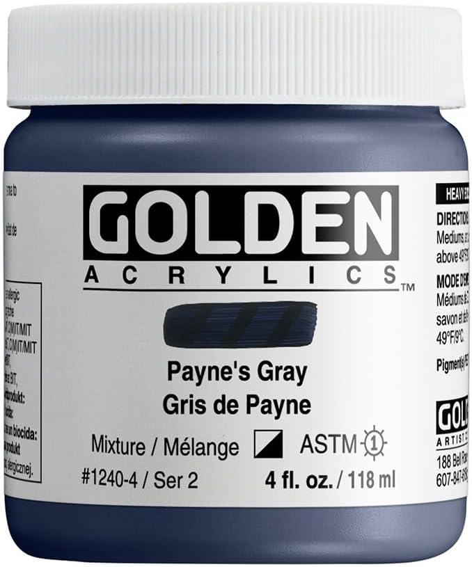 Golden Heavy Body Acrylic - Paynes Gray - 4 oz Jar