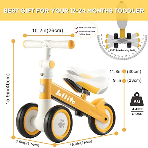 Jollito LJ-AS007 Baby Balance Bike, Adjustable Toddler Bicycle 12-24 Months thumb #4