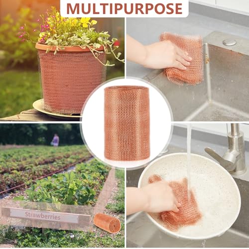 Image of Gisafai 8 inch X 100 ft Copper Mesh Roll for Rodent Control, 2 Roll