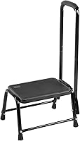 Leekpai Heavy Duty Step Stool with Handle for Adults & Seniors - 350 lbs Capacity, Non-Slip Black Kitchen Stepping Stool