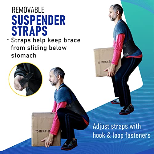 Darlis Work Back Brace With Removable Suspender Straps, Posture Corrector Protector For Heavy Lifting Safety, Lumbar Support Belt For Men Women In Construction, Moving And Warehouse Jobs S/M 28"- 38" #TOP1