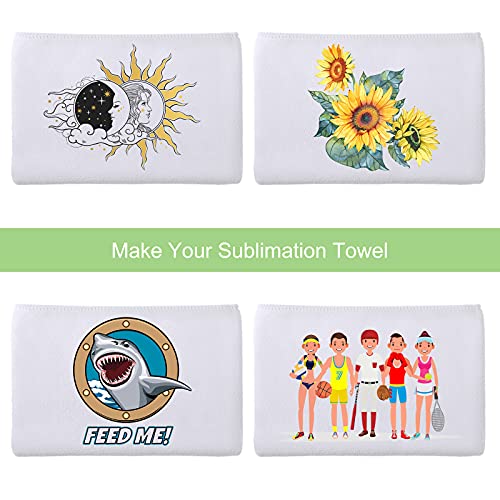 Sublimation Blank Towels Diy Microfiber Kitchen Towels 32X12 Inch White Thick Dish Drying Towel Tea Towel Absorbent Soft Polyester Towel For Sublimation Bathroom Kitchen Cleaning Supplies (6 Pieces) #TOP3