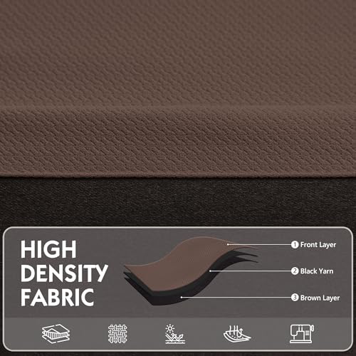 Image of FMFUNCTEX 100% Blackout Curtains for Bedroom, Coffee Brown Curtains 108 Inches Long Textured Thermal Insulated Curtains for Living Room Drapes, Black Out Drapery Grommet Room Darkening 2 Panels