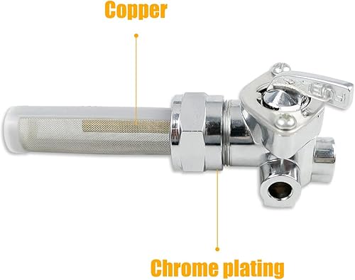 Miniatura 5 de Válvula de combustible con válvula de cierre para Harley Sportster Big Twin 1975-2006 Reemplazar 62168-81, para manguera de combustible de 1/4 de
