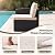 Devoko Patio Sofa,Outdoor Furniture Set 4 Pieces,Wicker Sectional Couch with Glass Desktop and 75.9in Wide Backrest for Backyard, Deck,Porch & Poolside(Black)