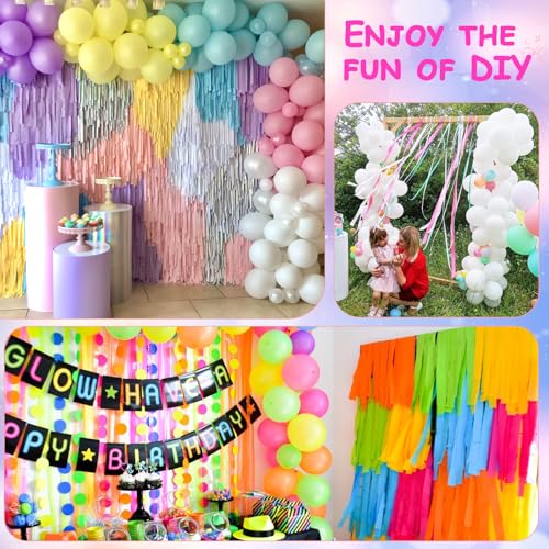 LAGYDSOVEF 8 rolos de 656 pés de papel crepom colorido serpentinas de festa de papel para aniversári