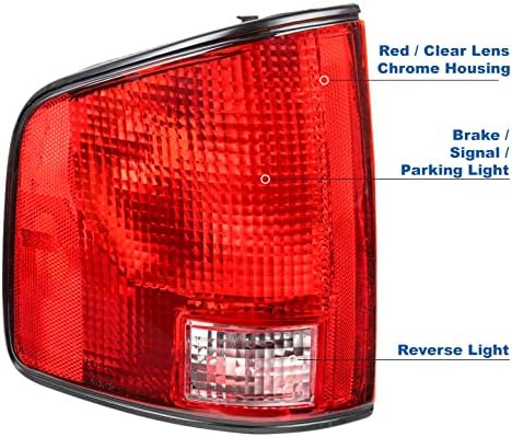 Tail Brake Lights Rear Lamps Red Compatible with 1994-2004 Chevy S10 / 1994-2004 GMC Sonoma Pickup