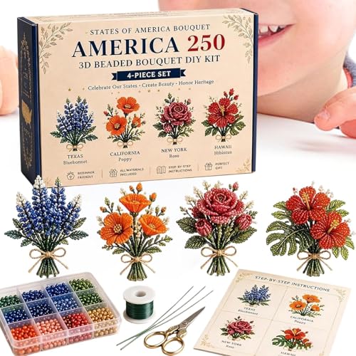 Ocio creativo para el 4 de julio con este set de abalorios y flores tridimensionales