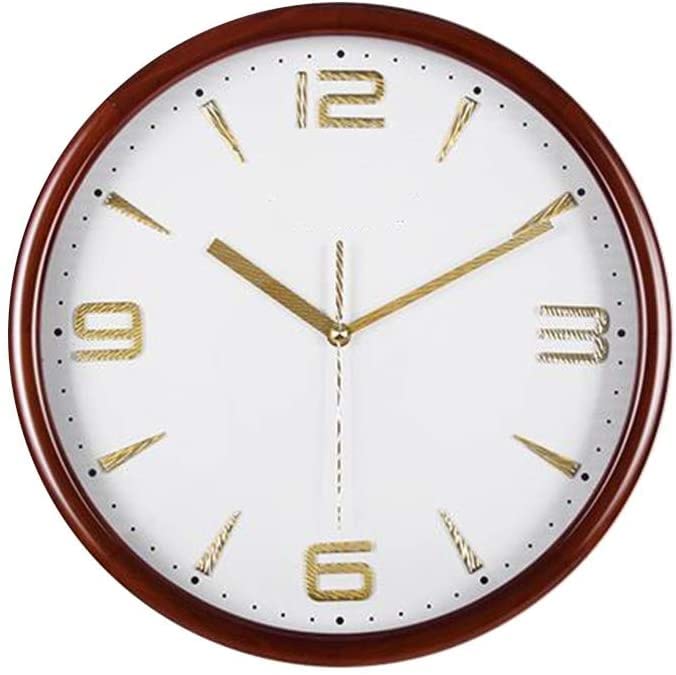 Horloge murale silencieuse en bois et aluminium pour salon moderne