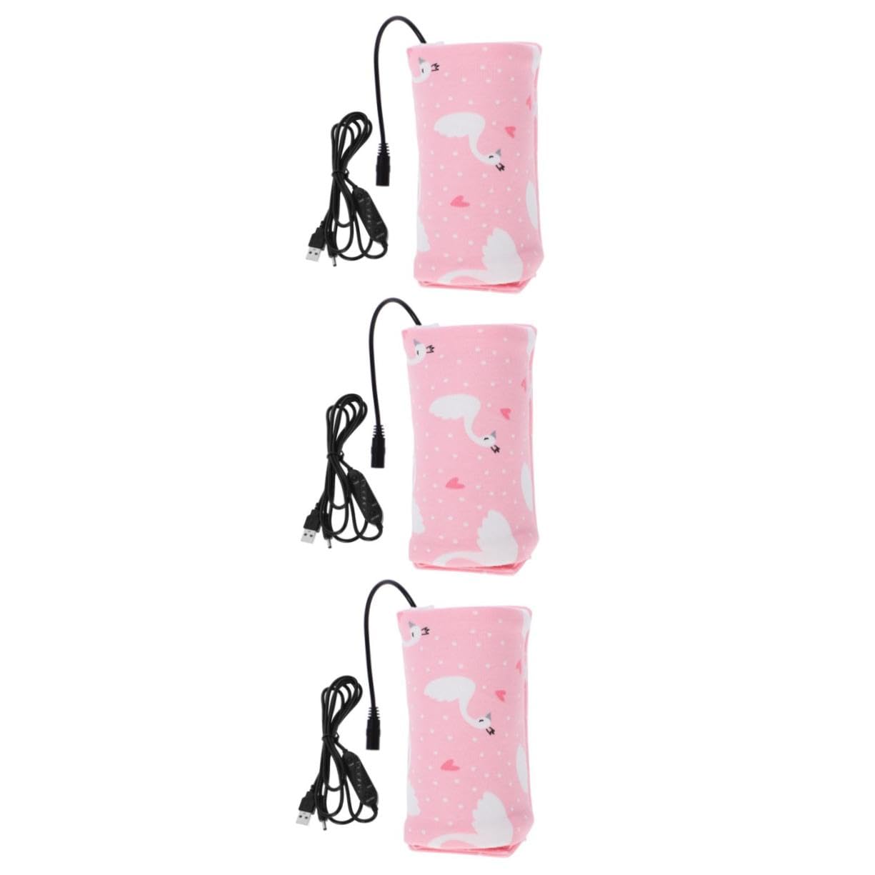 Toddmomy 3 Piezas Cubierta de Aislamiento Bolsa para biberón Mantener Caliente la Leche del bebé Cubierta aislada de biberón Bolsa de Aislamiento de calefacción USB Rosa