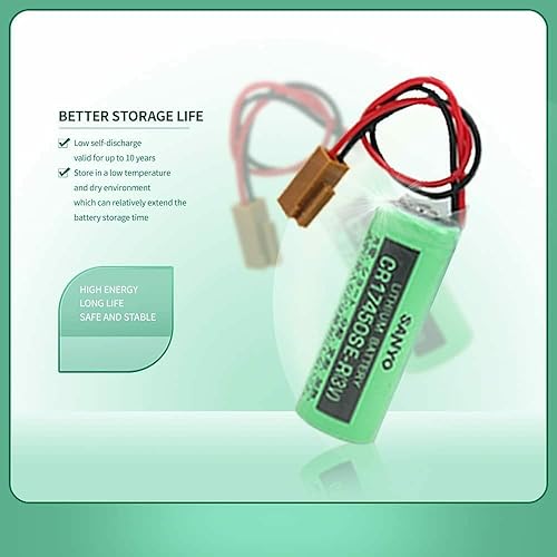 Miniatura 4 de KANGLEUS Batería PLC de 2500 mAh CR17450SE-R de 3 V para FANUC A98L-0031-0012 Sistema CNC Equipo Electrónico Especial, etc. + Enchufe (paquete de 8)