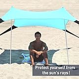 Sol ShadeTM Portable Easy Pop Up Beach Stretch Fabric Sun Shade Tent Canopy