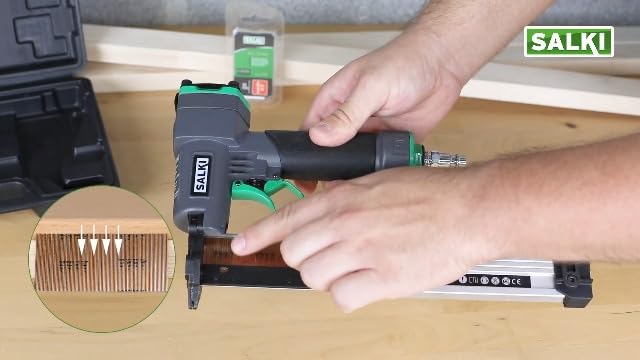 Bild 5 - Salki CSK P06 Druckluftnagler - Pneumatische Nagelpistole für Nägel ohne Kopf 0,6 von 12 bis 35 mm Länge