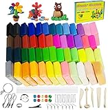 CiaraQ Polymer Clay Starter Kit with Sculpting Tools, 50 Colors Oven Bake Modeling Clay for Kids and Beginners