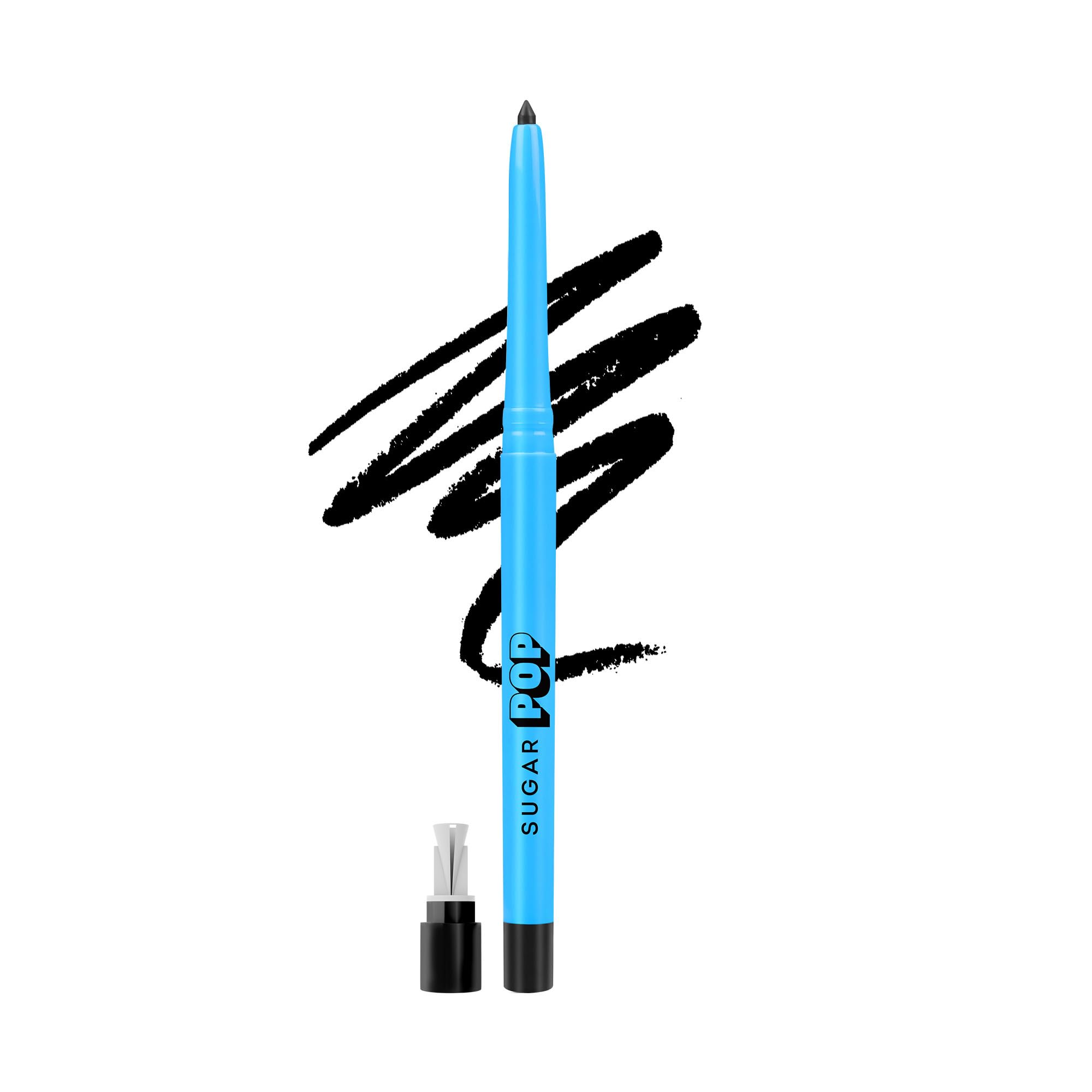 SUGAR POP Longwear Kajal Matte Finish, Intense Dark Kohl Kajal For Women Long Lasting, Smudge Proof, Water Proof, Single Stroke Velvet Finish Lasts Up To 16Hrs - 01 Black