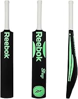 Reebok Blaze Plastic Cricket Bat Full Size 34" x 4.5" - Lightweight PVC Durable for Practice & Recreation Ages 15+ Green