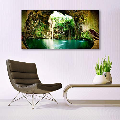 Impression sur verre acrylique 140x70cm tableau cascade
