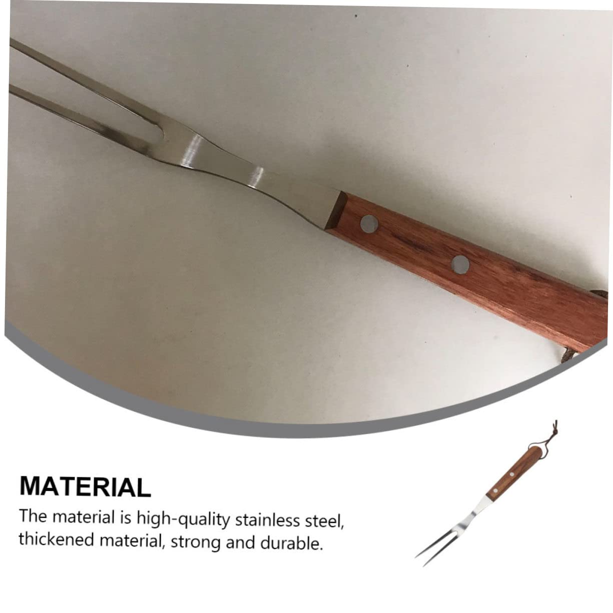 Happyyami 3pezzi Forchetta Da Barbecue Inossidabile Con Manico Utensile Per Grigliate All Aperto Resistente Alta Temperatura Per Spiedini e Design Pratico e Durevole