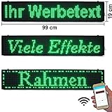 Timer Programmierbare grüne LED-Laufschrift 99x19 Grün WiFi Wlan App
