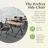 HON Lota Mesh Office Chair with Arms and Casters, Guest and Conference Desk Chair for Reception Areas, Waiting Rooms, and Offices, Fabric Seat, Stackable Design, Black