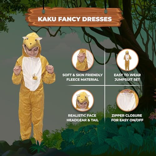 Image of Kaku Fancy Dresses Kangaroo International Animal Costume for Kids - Brown, 7-8 Years | Animal Fancy Dress for Boys & Girls