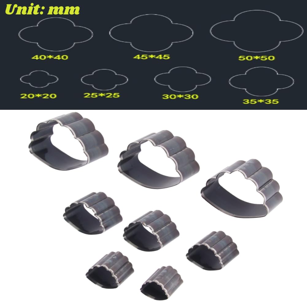 Matrices De Découpe De Cuir De Fleur, En Acier Allié, Moule De Poinconnage Creux En Forme De 4 Feuilles 2 Pieces 92141467