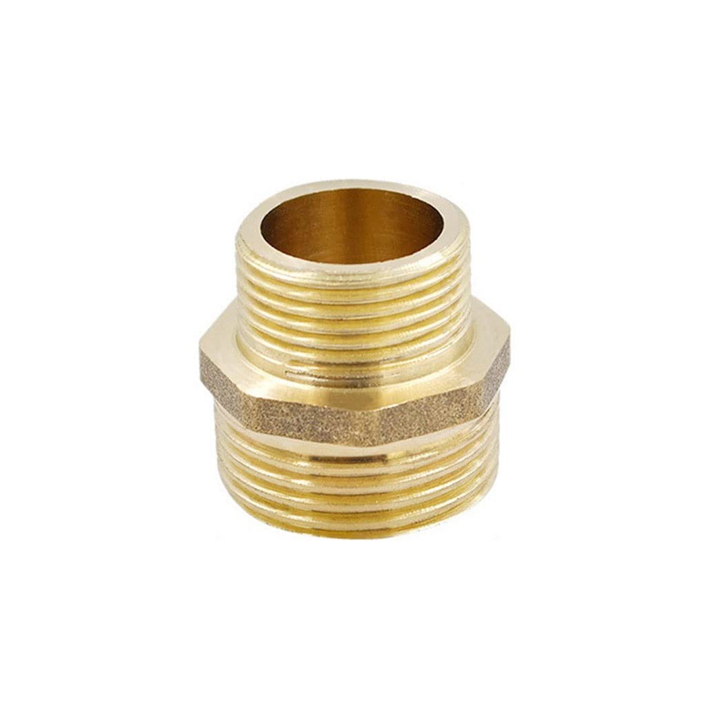 Brass Pipe Hex Nipple Fitting, 304 Stainless Steel BSP Male to Male Thread Quick Coupler Adapter - 1pc(DN20-DN25)