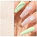 8 Sheets Flower Stickers Decals 3D Elegant Daisy Nail Art Supplies Designer White Floral Sunflowers Design for Spring Summer DIY Acrylic Decoration